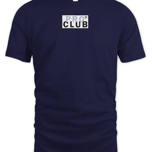 Pro Club Heavyweight Short Sleeve Embroidered Box Logo Tee Classic Shirt Top Casual Hoodie, Sweatshirt | WearSparks.com