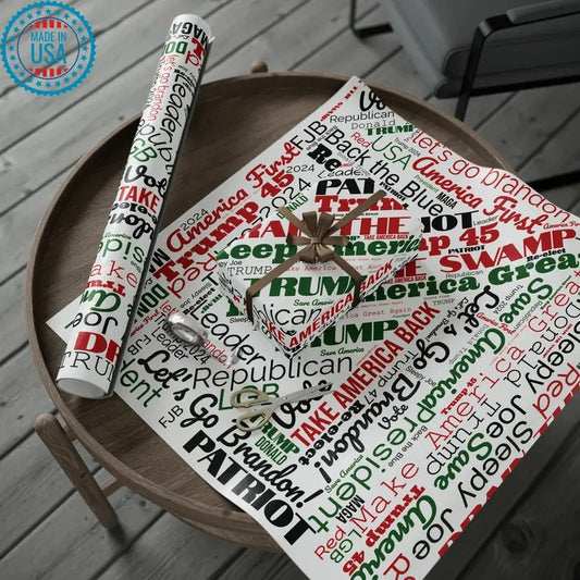 Pro Trump Gift Wrap for Gifts Christmas - Let's Go Brandon Gift Wrap - Maga Save America