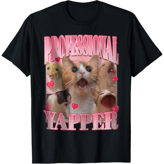 Professional Yapper Cat Funny Meme T-Shirt Sweatshirt Hoodie Comfort Colors Top Womenswear | WearSparks.com