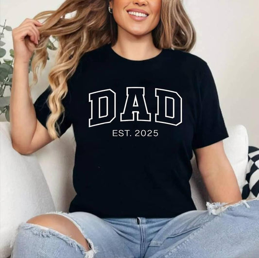 Promoted To Dad Est 2025 Daddy To Be Gifts First Time Dad T-Shirt | Unisex Cotton, Top Womenswear