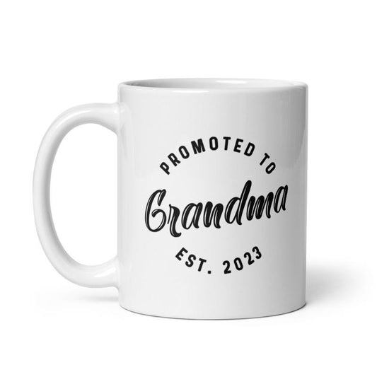 Promoted to Grandma 2023 Mug Funny Family Baby Announcement Coffee Cup-11oz Funny Coffee Mugs Ceramic Printed Drinkware Cup