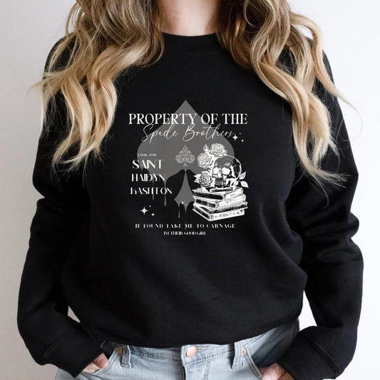 Property of the Spade Brothers, Smut Shirt, Carnage, Dark Romance Merch Sweatshirt, Smut Reader Shirt, Spicy Book Club...