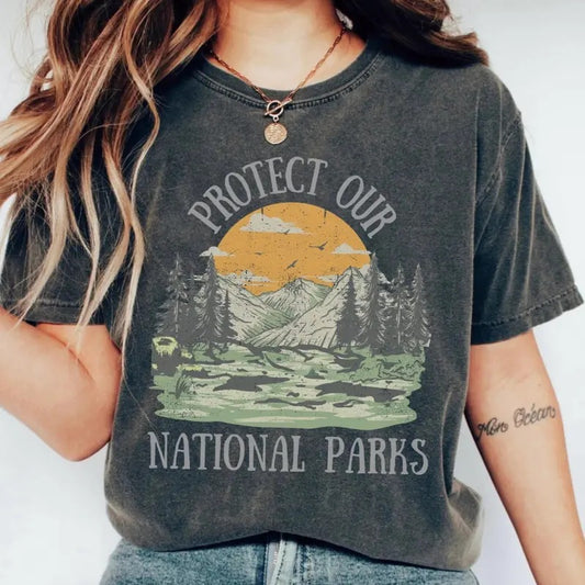 Protect Our National Parks T-Shirt - Vintage Wilderness Graphic Tee - Outdoor Adventure Shirt - Nature Conservation Gift - Unisex Hiking Tee