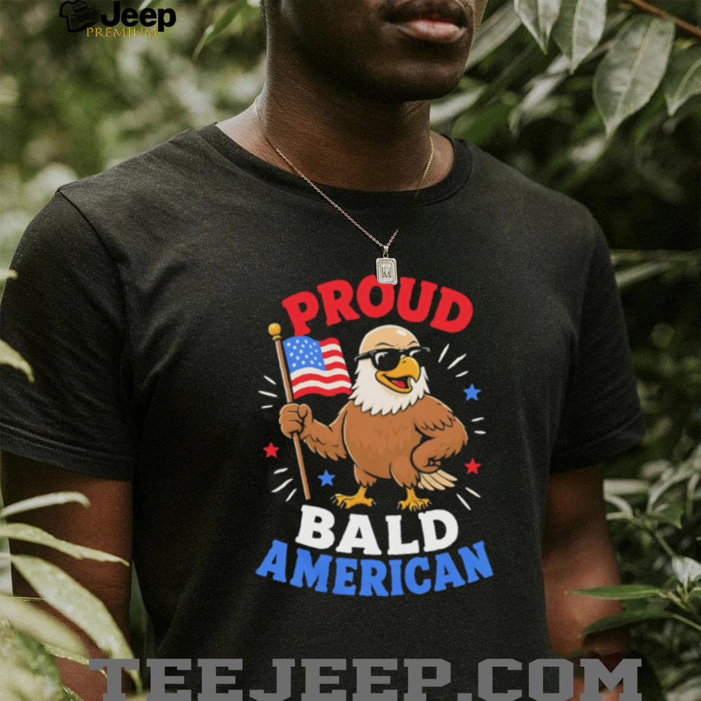 Proud Bald American Eagle Patriotic Sunglasses USA Flag T Shirt