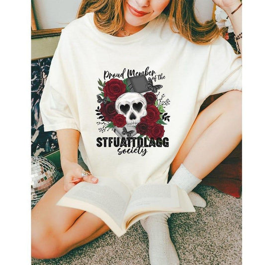 Proud Member Of The Stfuattdlagg Society Vintage Soft Unisex T-shirt, Smut Reader Gift, Booktok Gift, Booktok Shirts, Bookish Merch, Dark