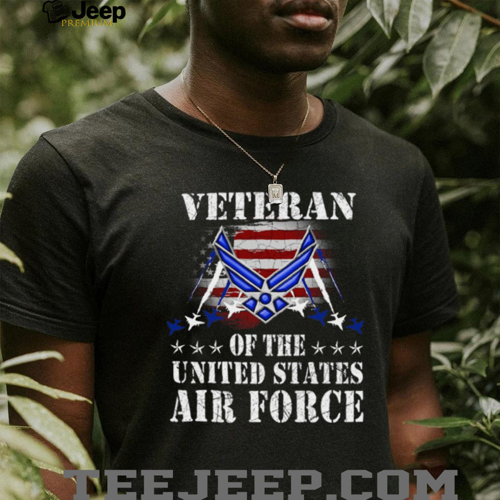 Proud United States Air Force Veteran Distressed American Flag Shirt