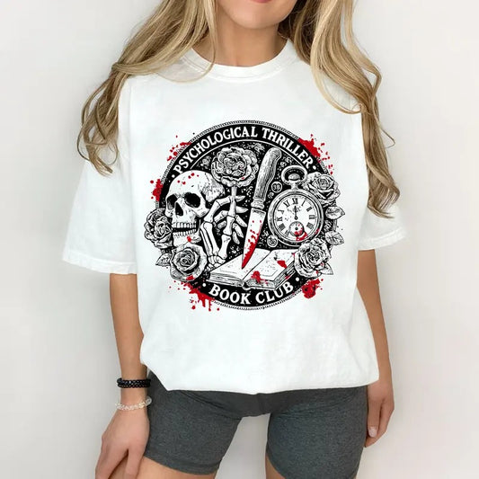 Psychological Thriller Book Club T-Shirt, Retro Bookish Sweatshirt, Halloween Vintage Book Lover Hoodie, Booktok Tee