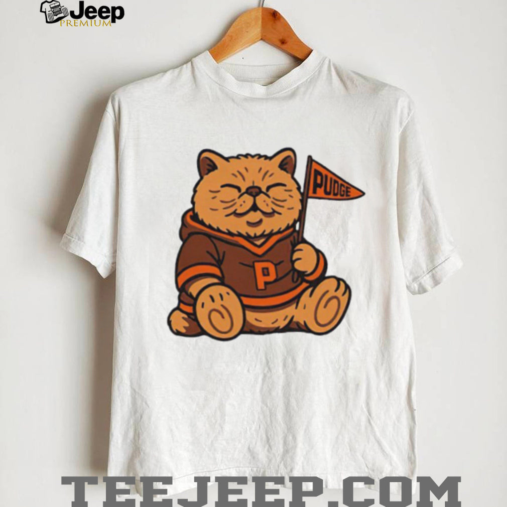 Pudge The Cat Wearing P Letter Hoodie Fan Art T Shirt