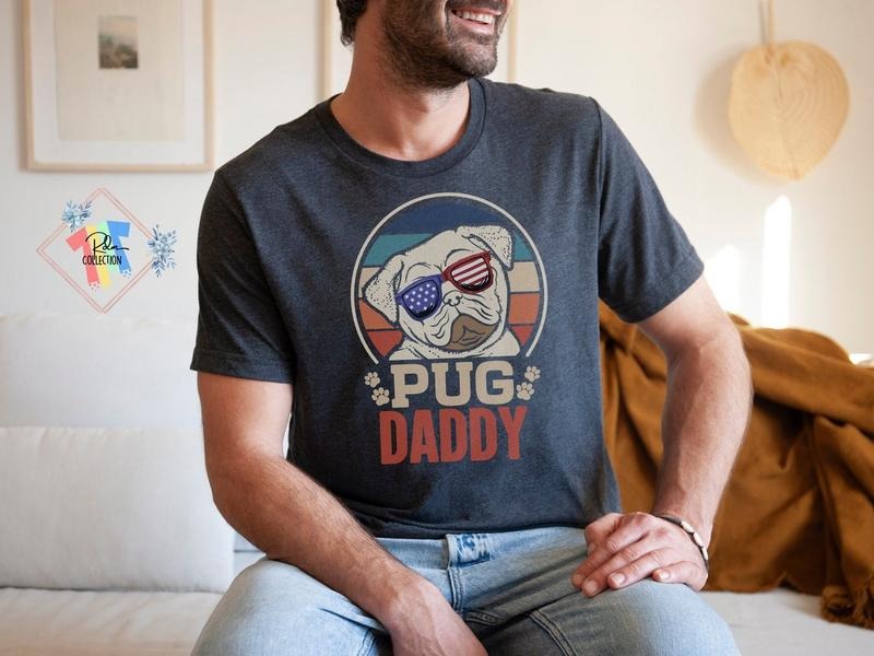 Pug Shirt, Pug Daddy Shirt For Men, Gift For Pug Owner Dad Shirt Dad Gift Hoodie, Sweatshirt | WearSparks.com