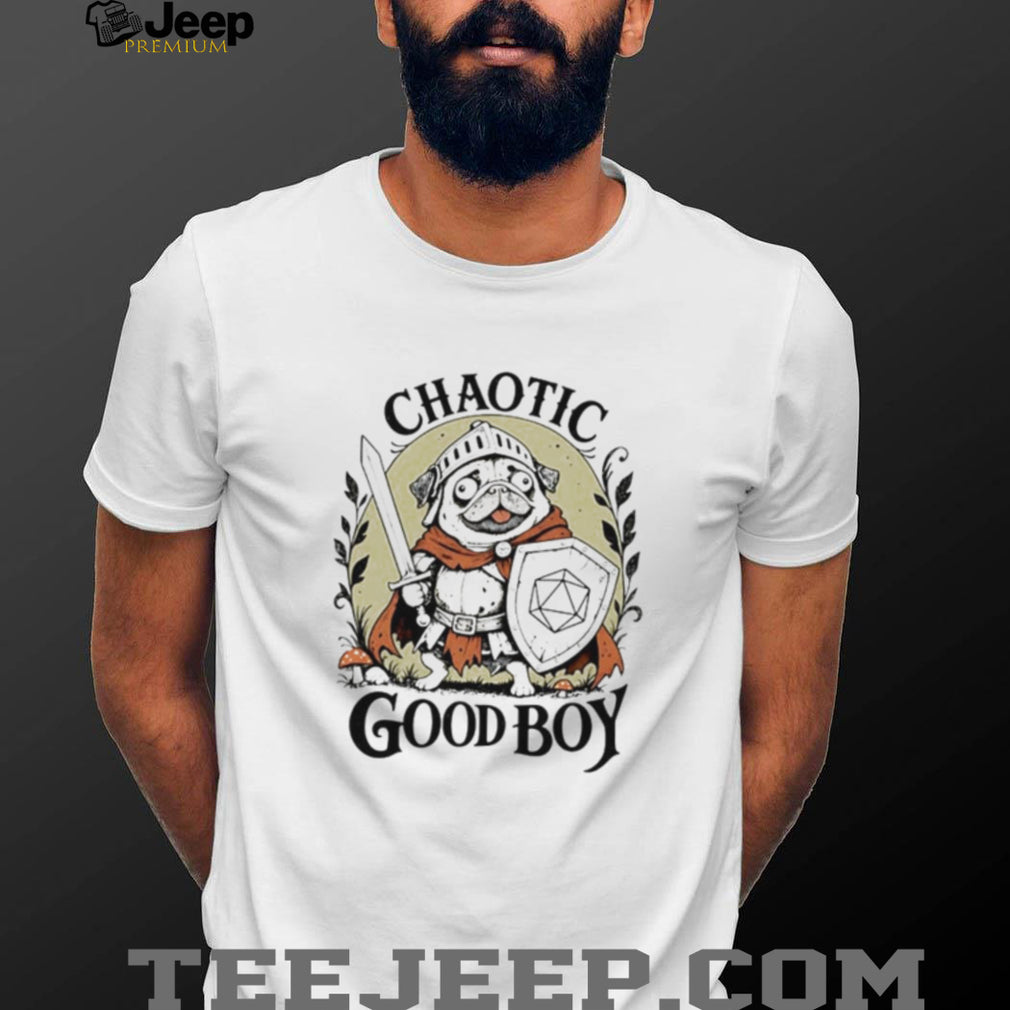 Pug knight dungeons and dragons chaotic good boy adventure shirt