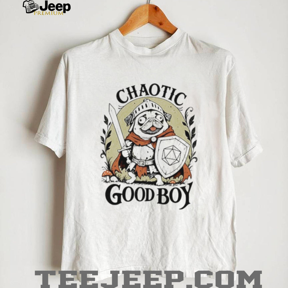 Pug knight dungeons and dragons chaotic good boy adventure shirt