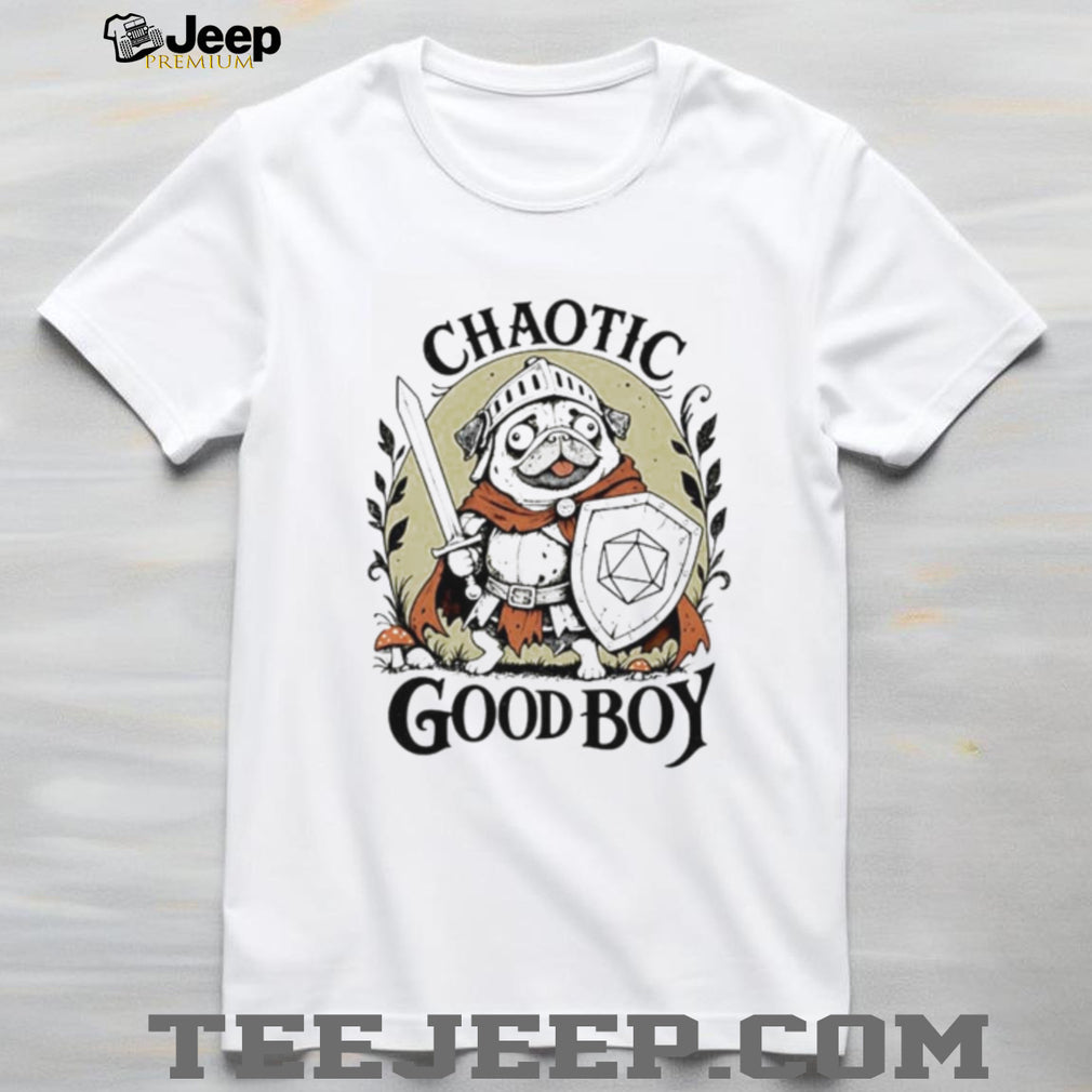 Pug knight dungeons and dragons chaotic good boy adventure shirt