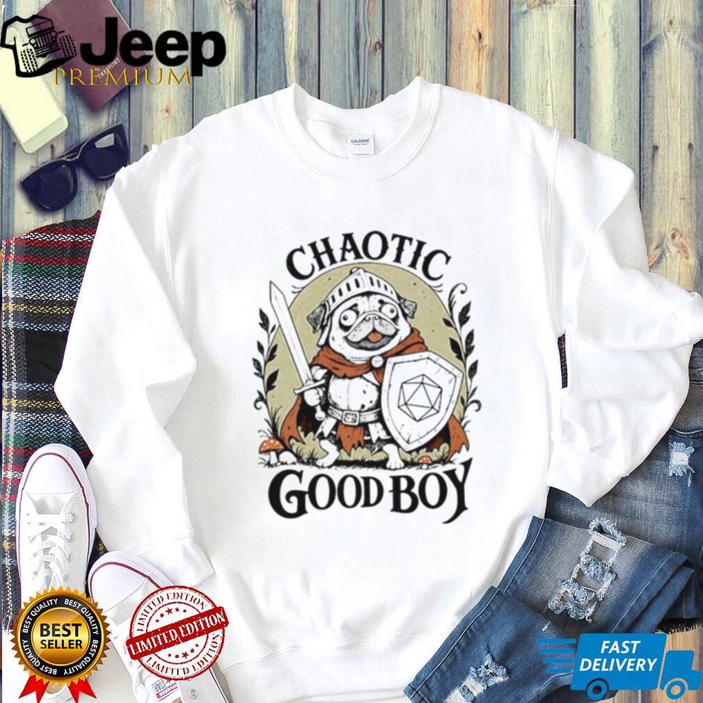 Pug knight dungeons and dragons chaotic good boy adventure shirt