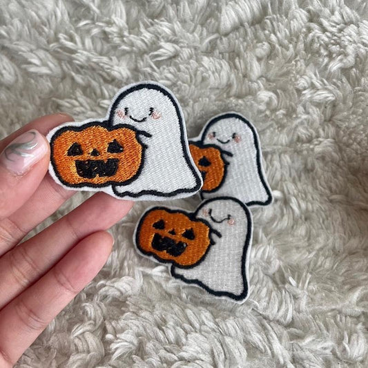 Pumpkin Ghostie Iron On Patch T-Shirts, Hoodie, Sweatshirt | WearSparks.com