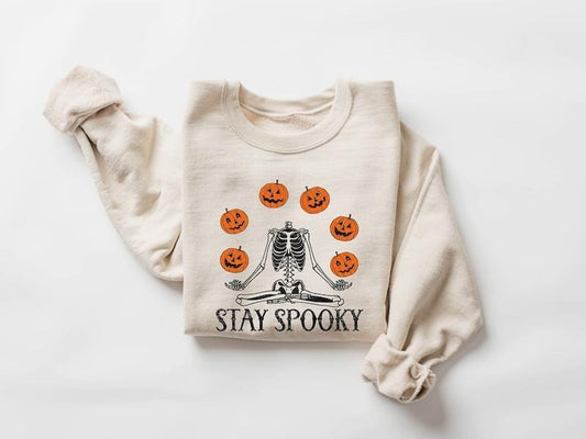 Pumpkin Halloween Sweatshirt, Skeleton Halloween Shirt, Pumpkin Shirt, Fall Sweatshirt for Women,Halloween gift for woman...