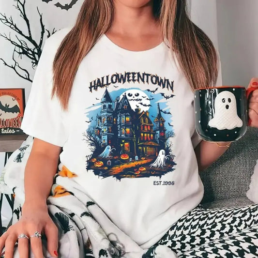Pumpkin Halloweentown Shirt, Halloween Shirt, Halloween Town Est 1998 Shirt, Halloweentown Shirt, Halloweentown Est 1998 Shirt, Unisex Short Sleeve Tee Shirt, Casual Clothing Womenswear Tops