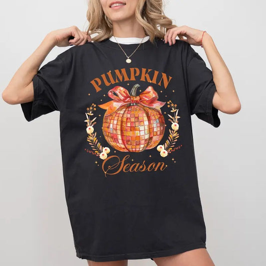 Pumpkin Season Tee, Coquette Disco Pumpkin Unhinged Shirt, In My Pumpkin Spice Era T-shirt, Retro Fall Vibes Tee, Autumn...