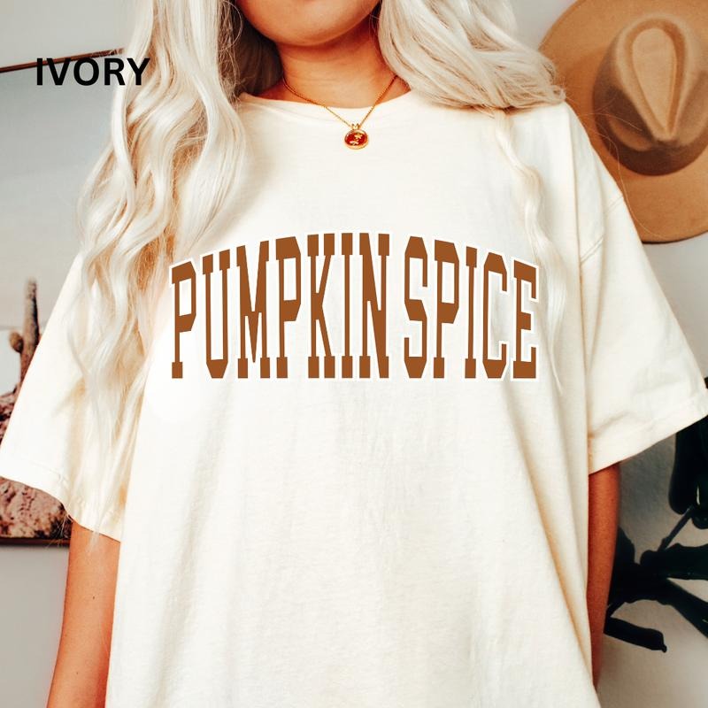 Pumpkin Spice Tee, Comfort Color T-shirt, Fall T-shirt Cotton Fabric Oversized Women Tshirt Cotton Fabric Hoodie, Sweatshirt