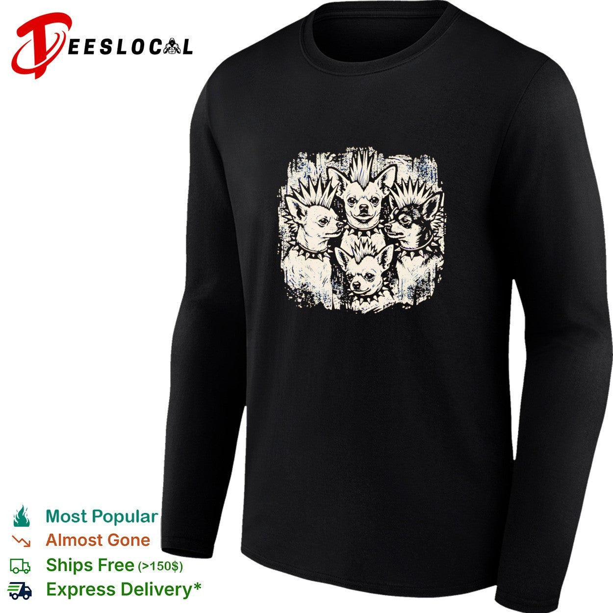 Punk chihuahuas mohawk shirt