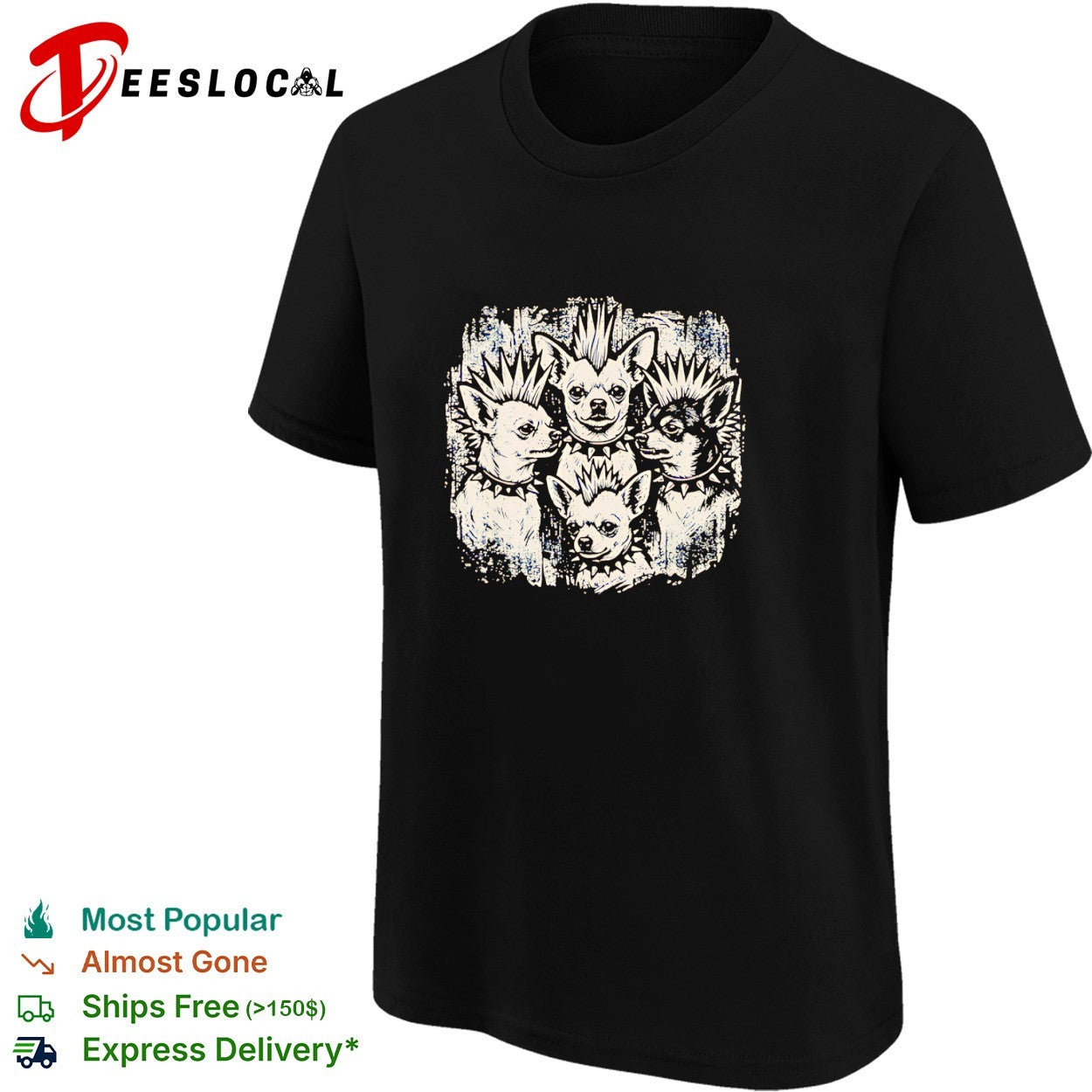 Punk chihuahuas mohawk shirt