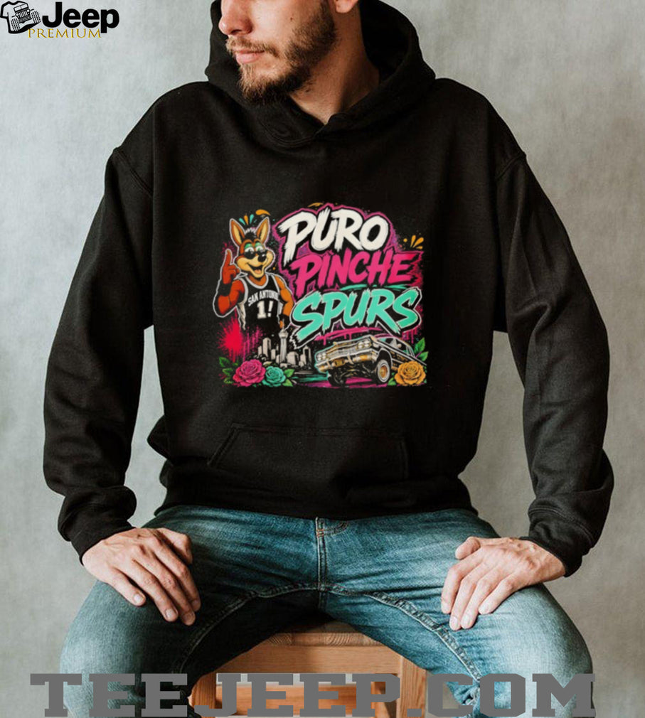 Puro Pinche Spurs Coyote Mascot Lowrider San Antonio T Shirt