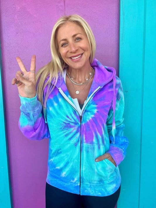Purple Haze Tie-Dye Zip Up Hoodie