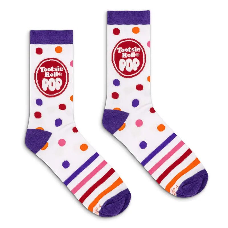 Tootsie Roll Pop Colorful Candy Logo Crew Socks - White/Purple T-Shirts, Hoodie, Sweatshirt | WearSparks.com
