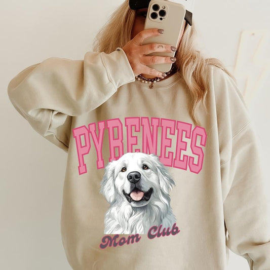 Pyrenees Mom Club Sweatshirt ~ Sweatshirt Unisex Apparel Relaxed Fit Printed in the USA Clothing Womenswear Casual and Comfortablestyle{n002}2