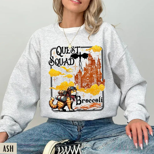 Quest Squad Broccoli Sweatshirt, Onyx Storm Quest Squad T-Shirt, Fourth Wing Series Tee Shirt, Ridoc Romantasy Shirt, Dragon Rider Shirt, Bookish Tee