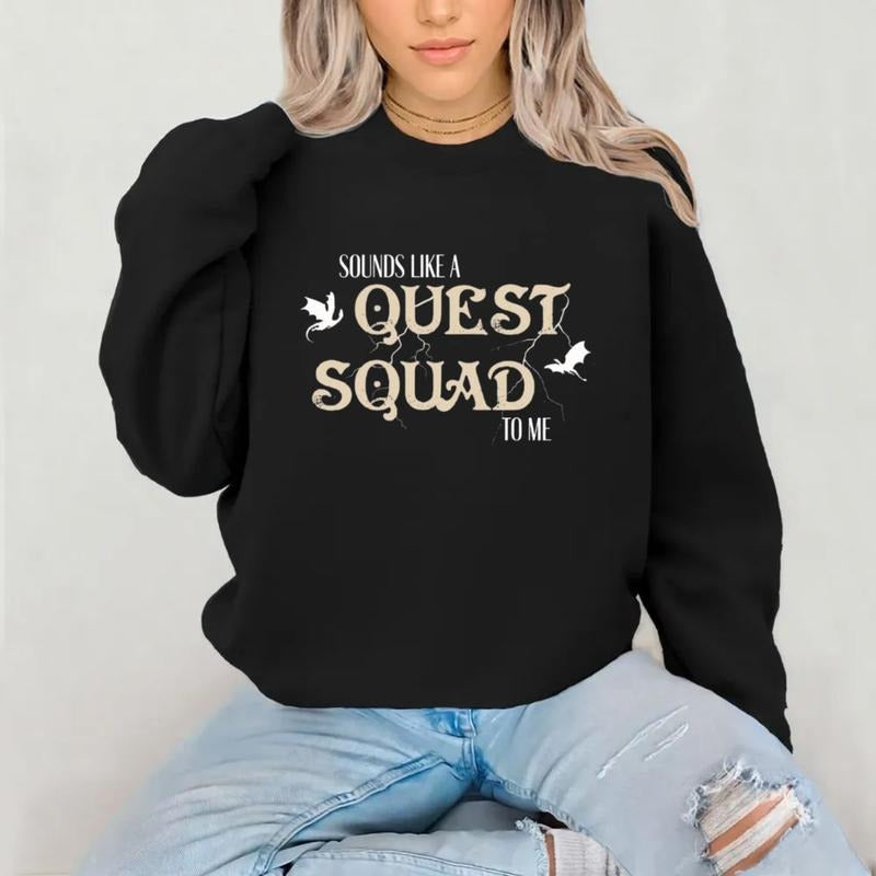 Quest Squad T Shirt, Fourth Wing Shirts, Iron Flame T Shirt, Onyx Storm Sweatshirt, Booktok Tee, Andarna Book Lover,...