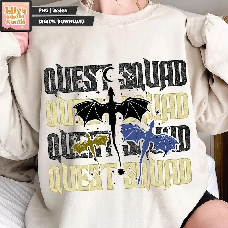 Quest Squad , Onyx Storm , Book Inspired , Fourth Wing , Fantasy Reader Gift , Novel , Unisex Jersey...