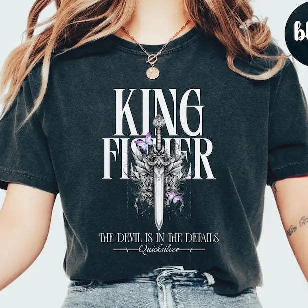 Quicksilver Book Kingfisher T-shirt, Sweatshirt, Hoodie, Fantasy Bookish Merch Inspired Fantasy Novel Apparel Romantasy Gift Bookish Shirt