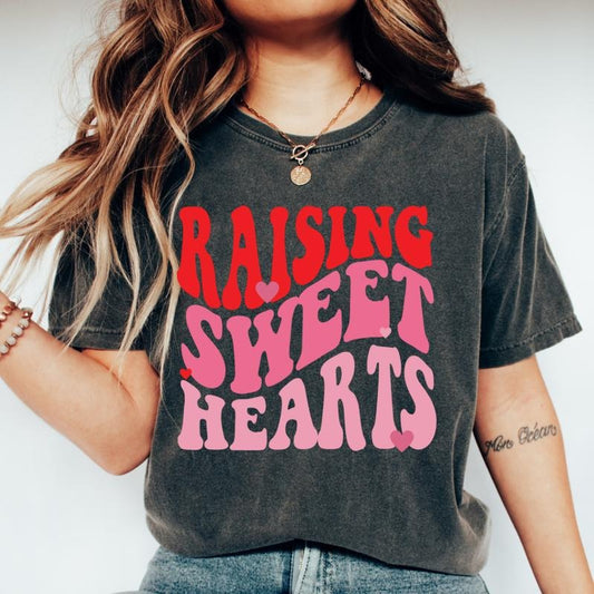 RAISING SWEETHEARTS T-SHIRT (COMFORT COLORS T-SHIRT, CASUAL SHIRT UNISEX, VALENTINES CLOTHING, GRAPHIC APPAREL, HOLIDAY SHIRT) Cotton Comfortable