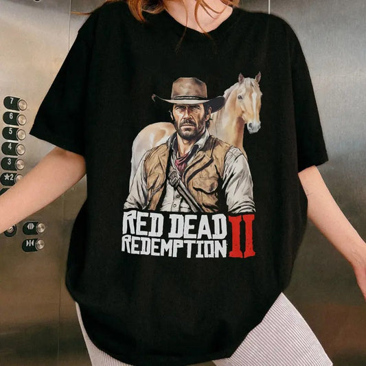 RDR2 Arthur Morgan Vintage T-Shirt, Arthur Morgan Red D*ad Redemption Shirt, Gift For Movies Lovers Casual Clothing Fabric Menswear Top  Sweatshirts