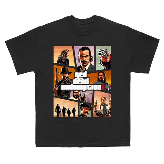 RDR2 Gaming Retro 90s T-Shirt, Arthur Morgan Red D*ad Redemption Shirt, Gift For Movies Lovers Casual Clothing Fabric Menswear Top  Sweatshirts