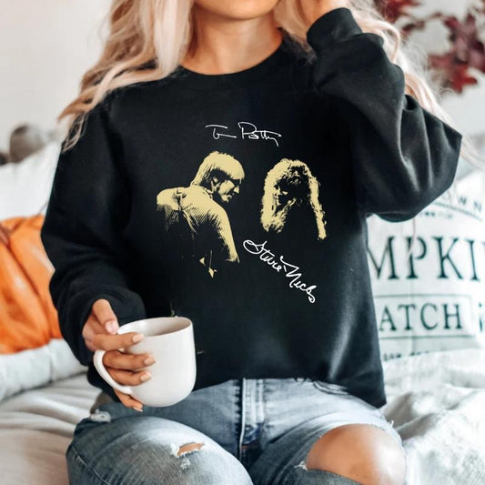 RETRO Tom Petty Stevie Nicks signature T-shirt Black Unisex, Stevie Nicks Tour 2025 Outfits Womenswear Cotton
