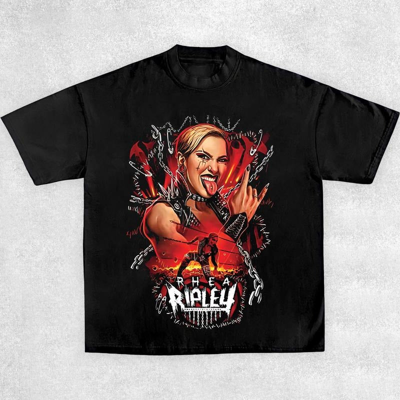 RHEA RIPLEY T3 TEE Wrestling Tee, Wrestler Shirt, WWE Shirt, WWE Merch, MMA Shirt, Official WWE Shop, Sports T-shirt, , Wrestling Gift, WWE Collection, Trending WWE
