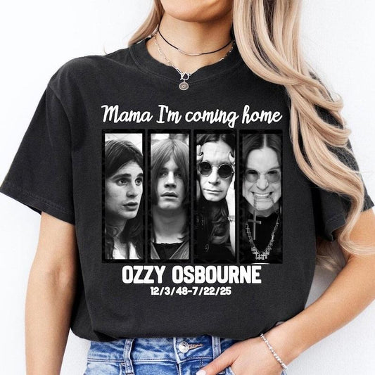 RIP Ozzy Osbourne Shirt. Tribute to Ozzy Graphic Crewneck. Mama, I'm Coming Home. Vintage-Inspired Graphic T-Shirt for Music Lovers