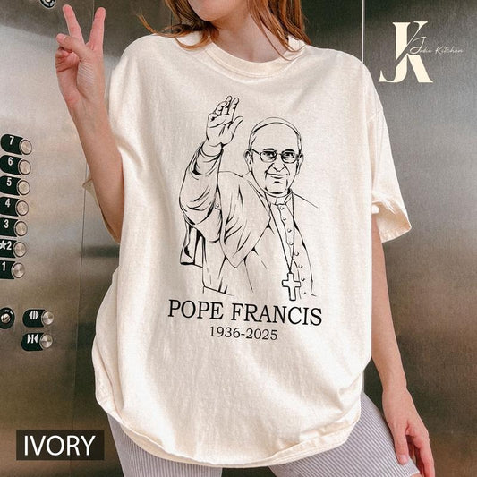 RIP Pope Francis Shirt, Pray For Pope Francis, Memorial Tribute Tee 1936-2025, Vatican Catholic Shirt, Christian Shirt, Religious Gift