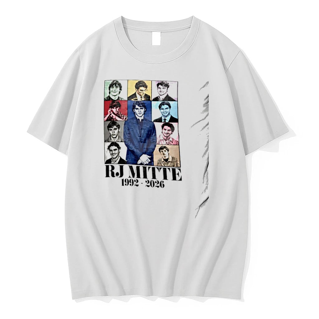 Rj Mitte 1992 2026 Nine Portraits Of Actor Rj Mitte In Various Outfits Tshirts Sweater