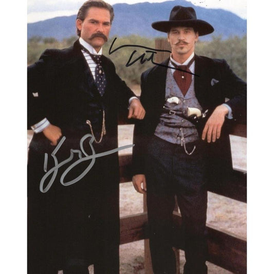 RP Kurt Russell & Val Kilmer Signed Photo Poster COA Certificate of Autographed Tombstone Movie Poster