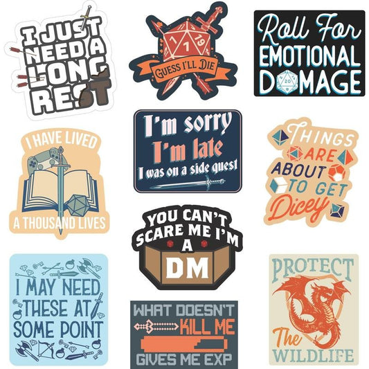 RPG Sticker Extra Large Stickers for Adults Funny Adhesives with Memes Funny Sarcastic  Multi