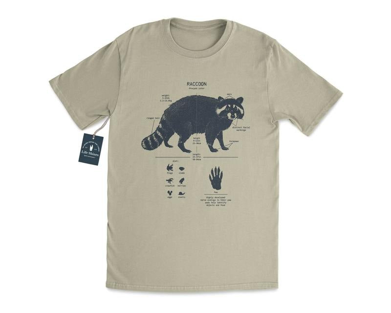 Raccoon Anatomy T shirt, Raccoon T Shirt, Biologist Gifts, Wildlife T Shirt, Raccoon Gift, Outdoors T shirt, Vintage Raccoon  T-shirt, sweater and Hoodie