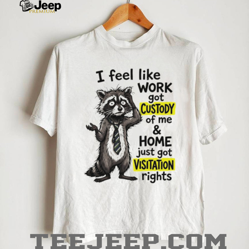 Raccoon I feel like work got custody of me and home just got visitation rights shirt