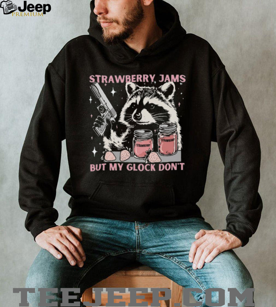 Raccoon Strawberry Jams But My Glock Don’t Funny Animal T Shirt