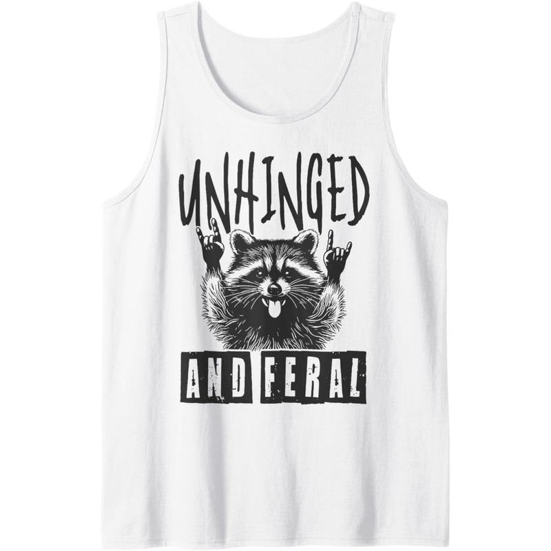 Raccoon Unhinged And Feral Retro Tank Top T-Shirts, Hoodie, Sweatshirt | WearSparks.com