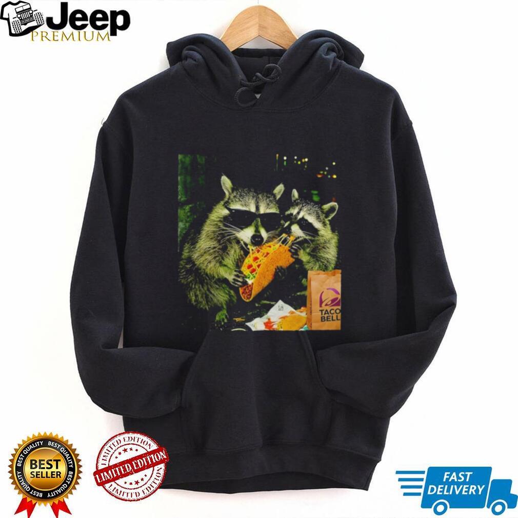 Raccoons Eating Taco Bell Sunglasses Funny Graphic T Shirt
