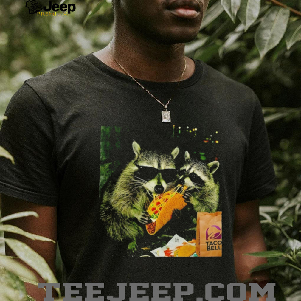 Raccoons Eating Taco Bell Sunglasses Funny Graphic T Shirt