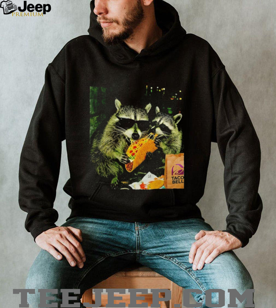 Raccoons Eating Taco Bell Sunglasses Funny Graphic T Shirt