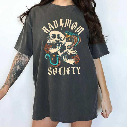 Rad Mom Society Shirt Comfort Colors Shirt, Cool Mommy Club Tee, Vintage Skull Shirt For Mom, Mom of Boys Tee, Gift For Wife, Mother's Day Gift